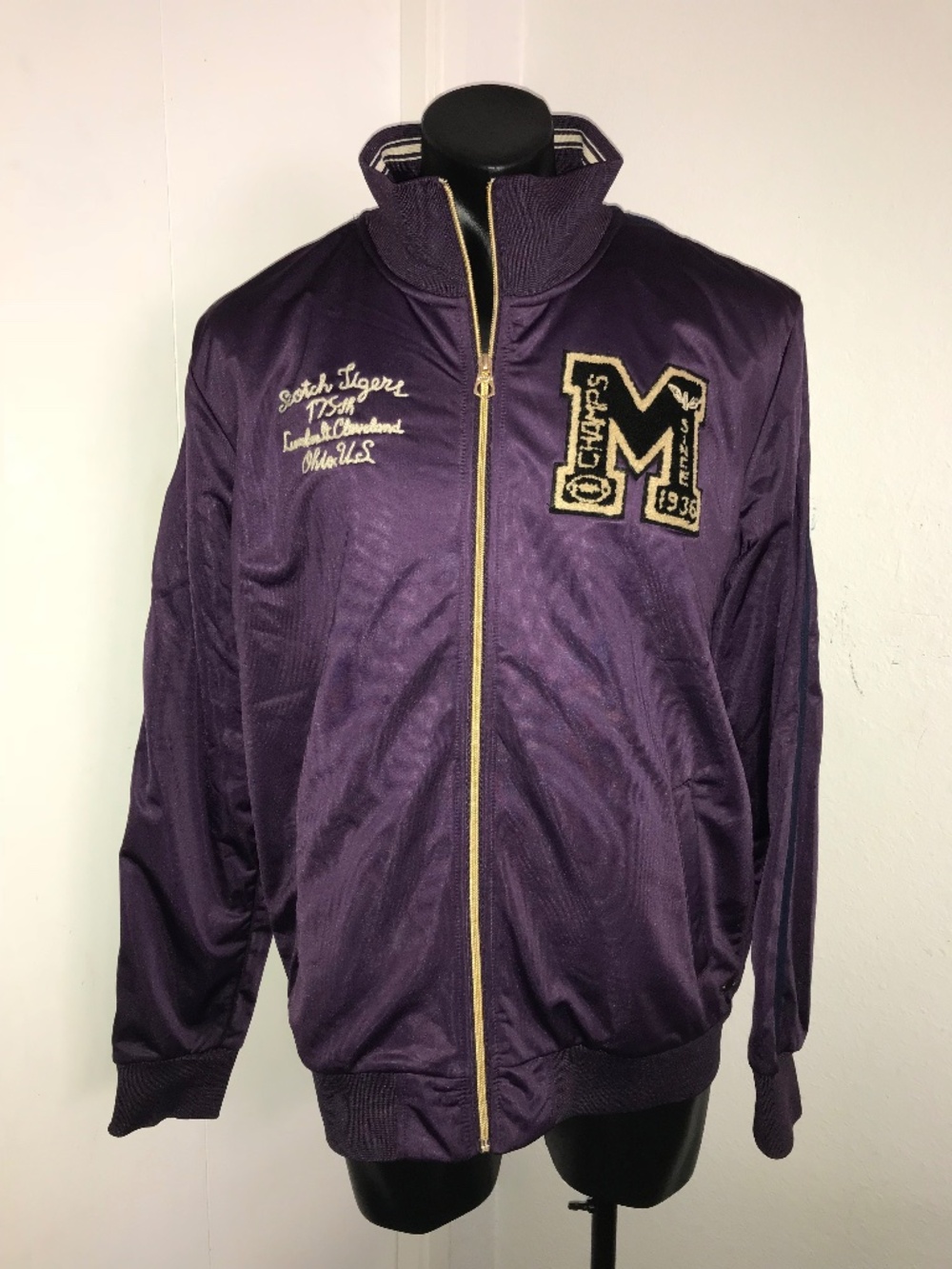Scotch & Soda Scotch Players Varsity Bomber Jacket Purple Men’s Size XXL